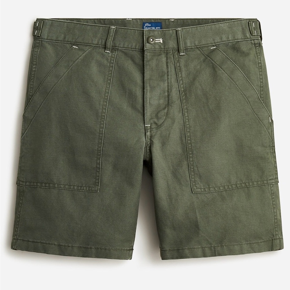 J Crew 8" camp short in cotton-linen blend